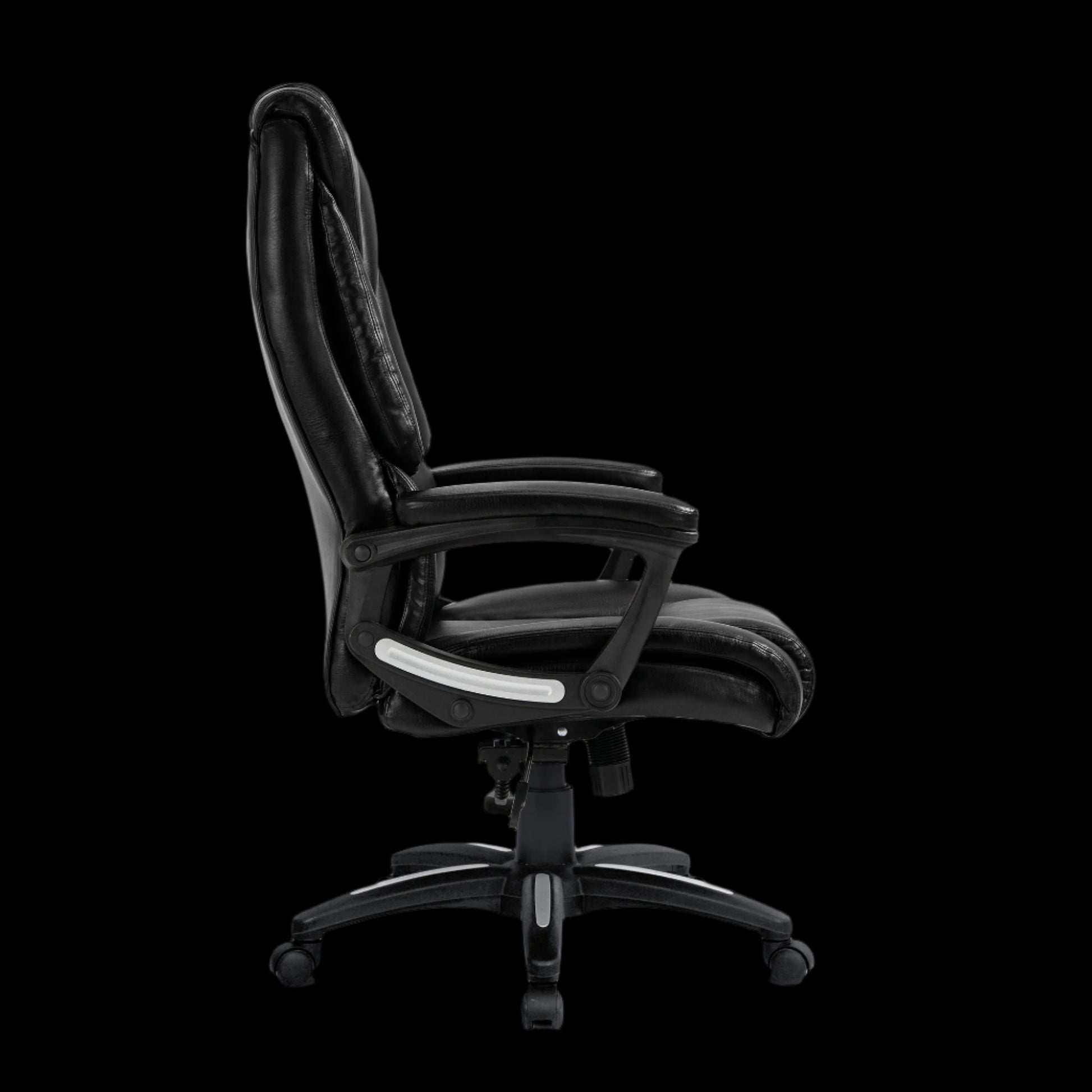 Black office chair on a black background