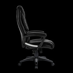 Black office chair on a black background