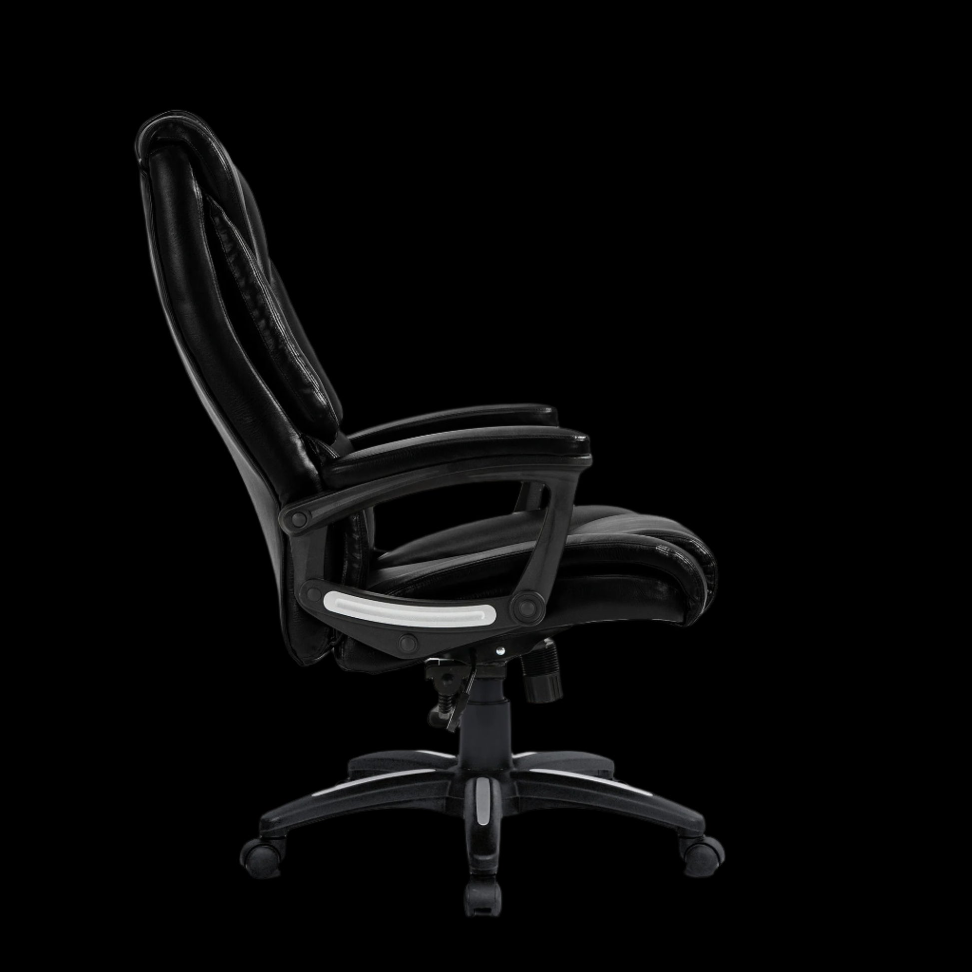 Black office chair on a black background
