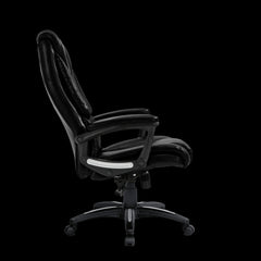 Black office chair on a black background