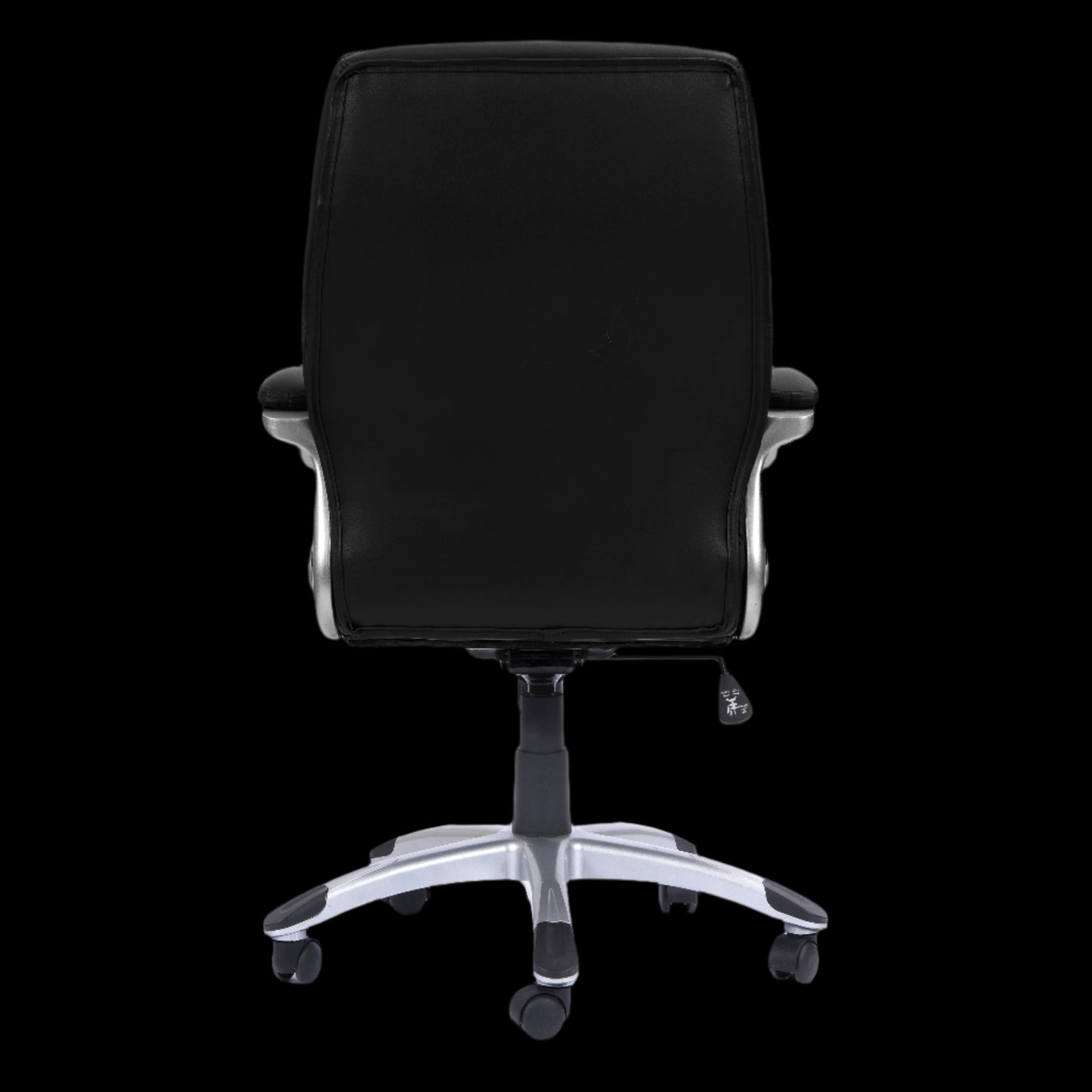 Black office chair on a black background