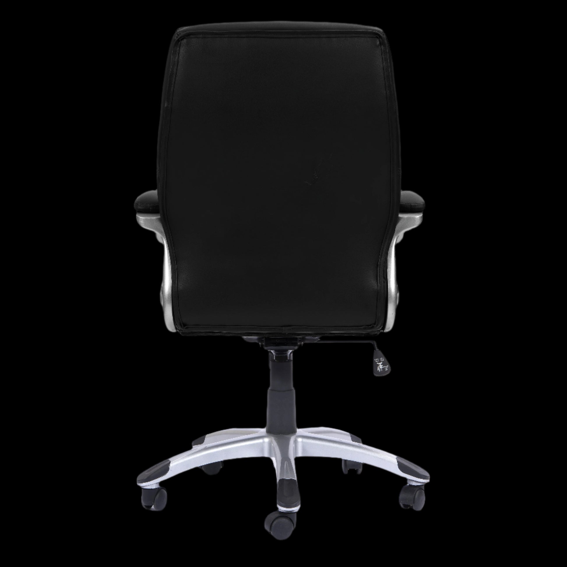 Black office chair on a black background