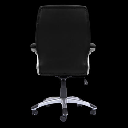 Black office chair on a black background