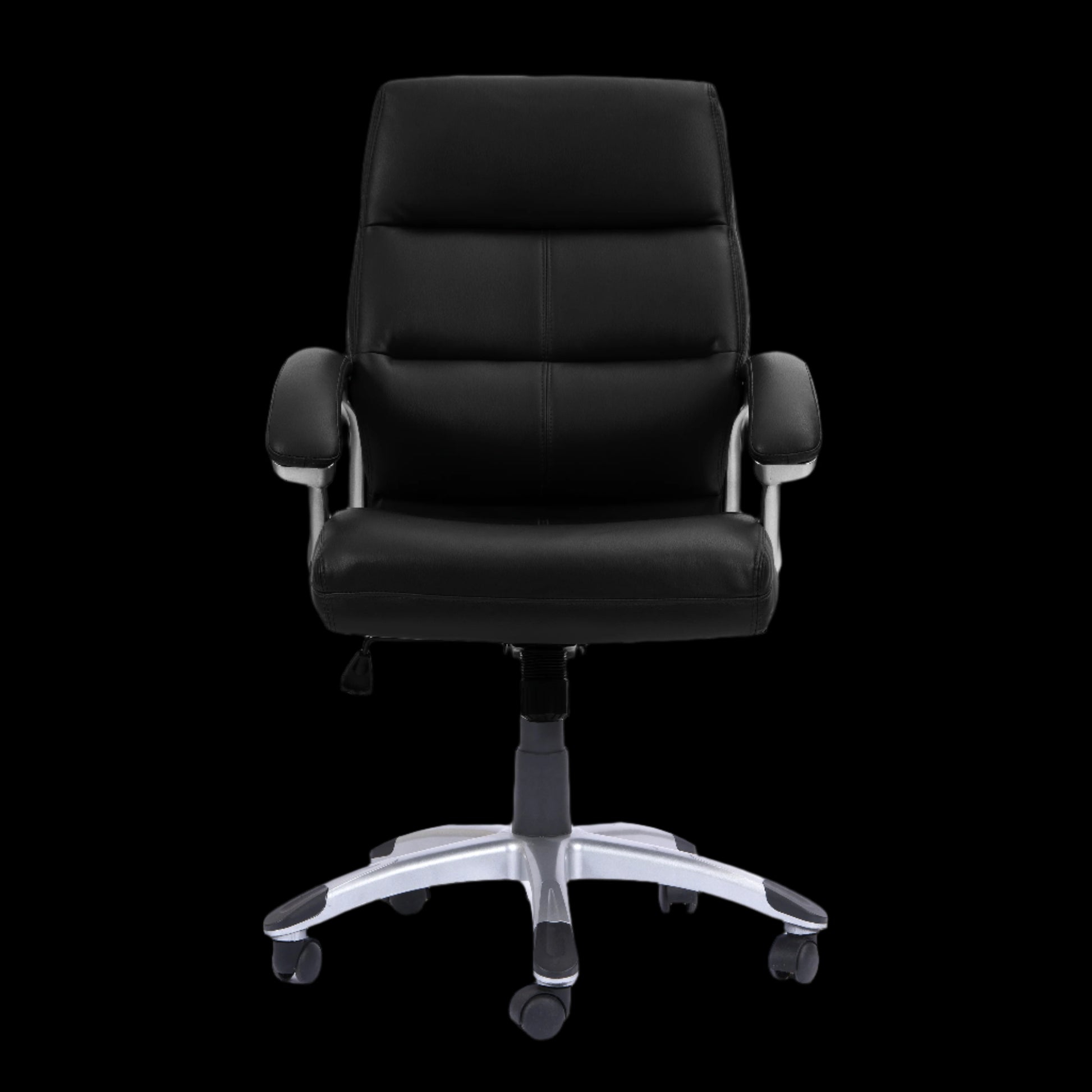 Black office chair on a black background