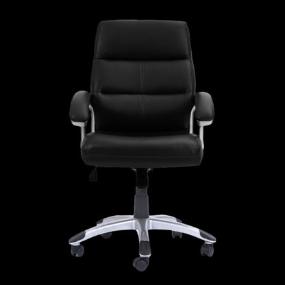 Black office chair on a black background
