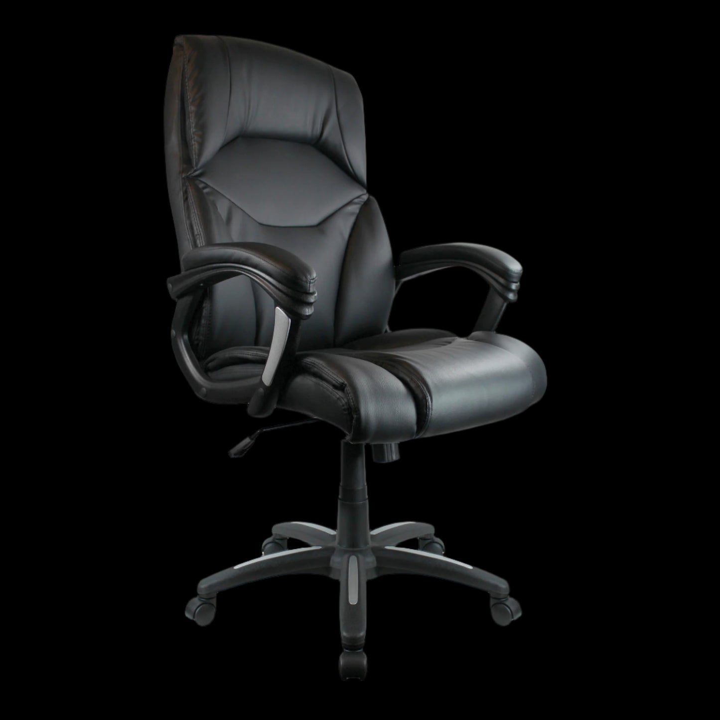 Black office chair on a black background