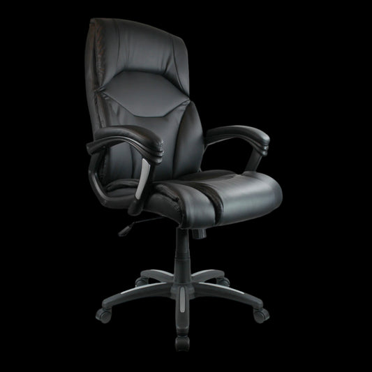 Black office chair on a black background
