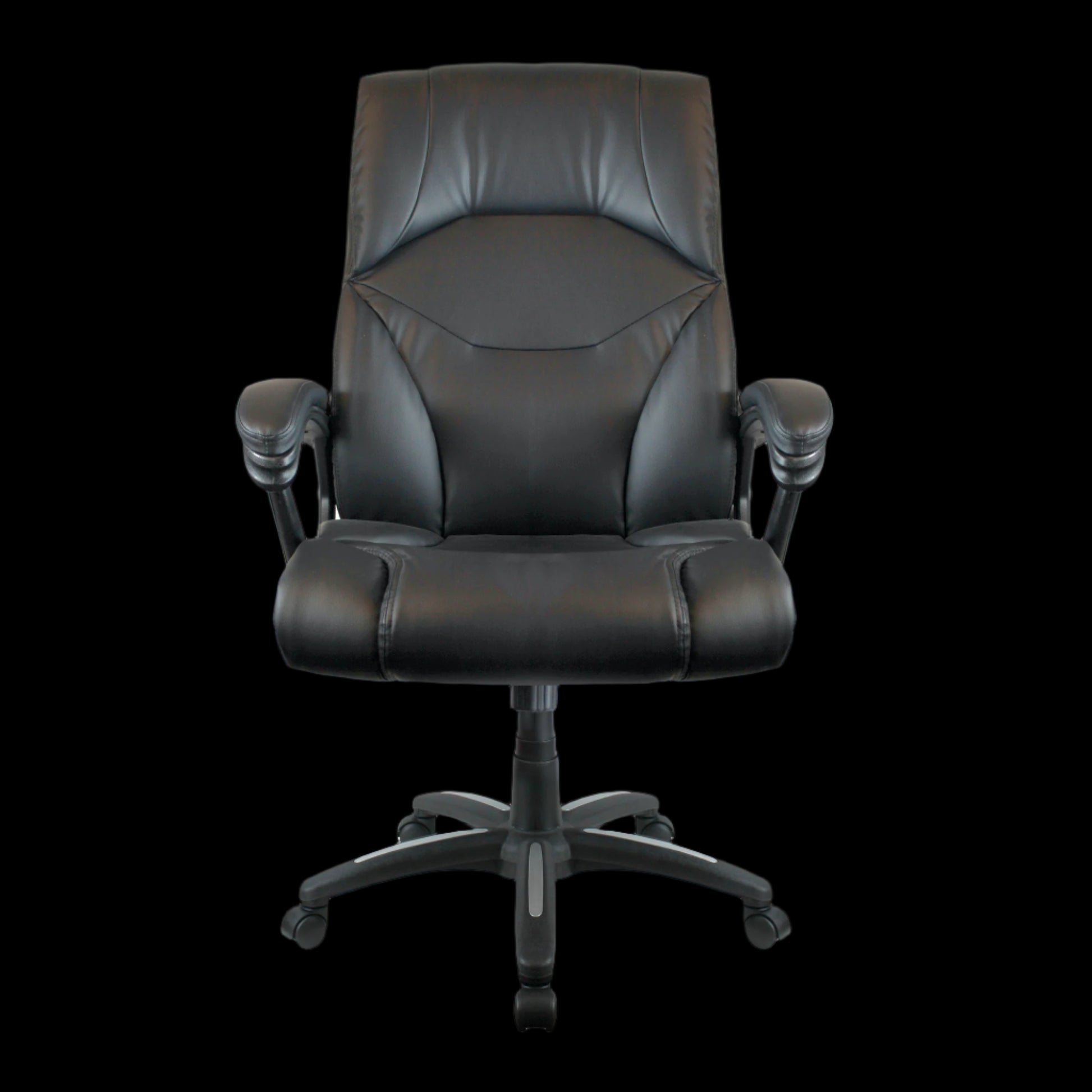 Black office chair on a black background