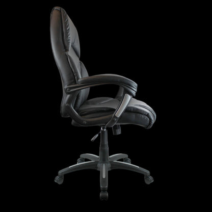 Gray office chair on a black background