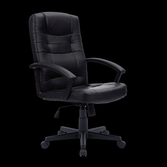 Black office chair on a black background