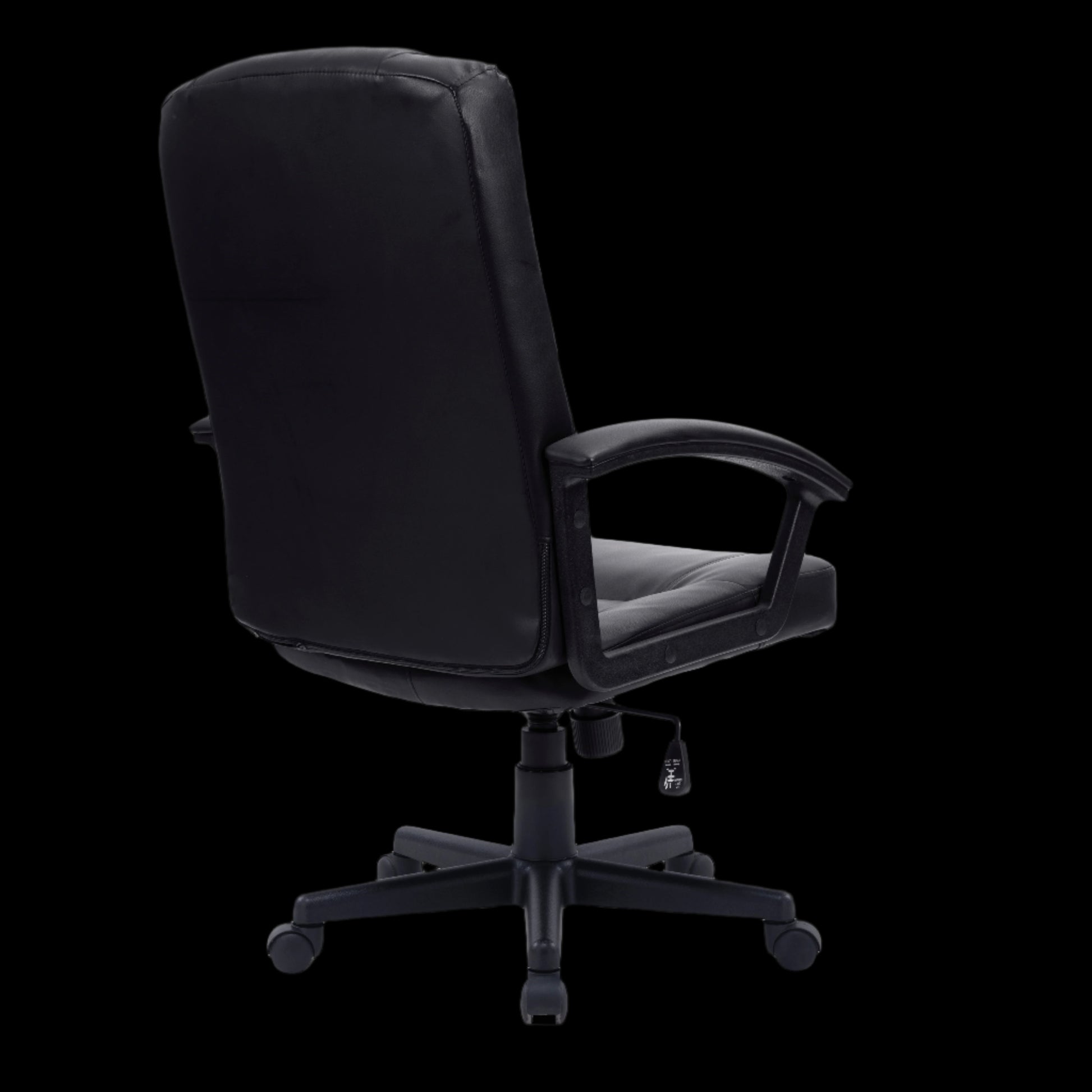 Black office chair on a black background