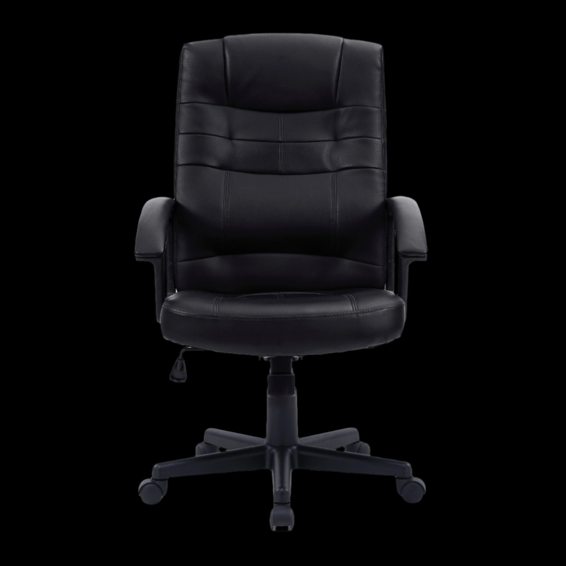Black office chair on a black background