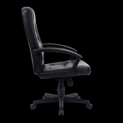 Black office chair on a black background