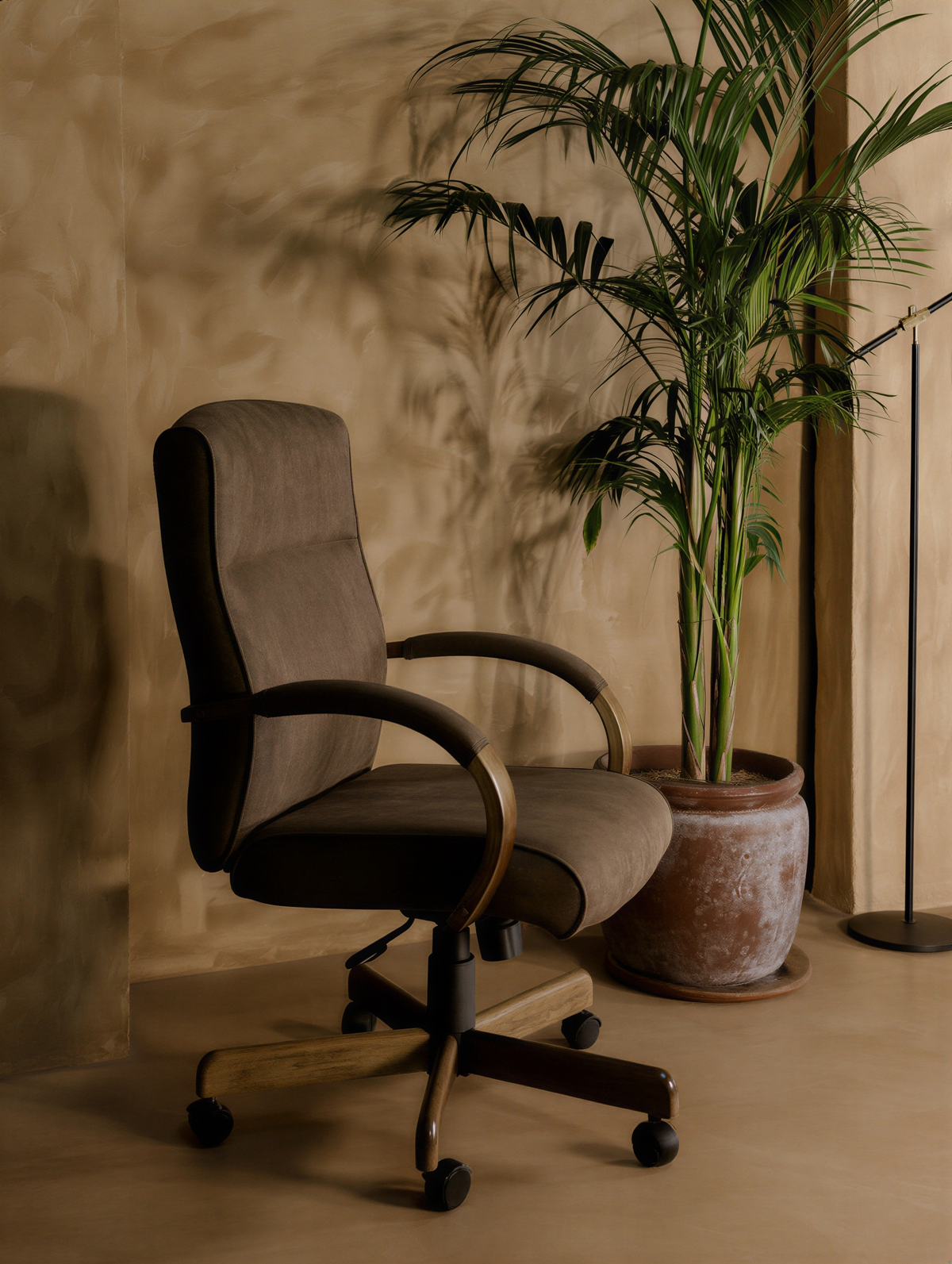 Glencoe Suede Chair in a home-office setting, view 2