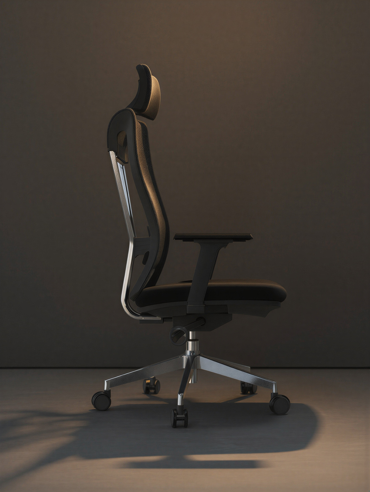 Moritz Mesh Chair in a home-office setting, view 3
