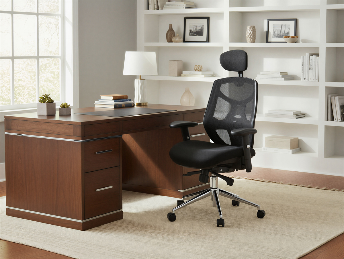 Polaris Mesh Chair in a home-office setting